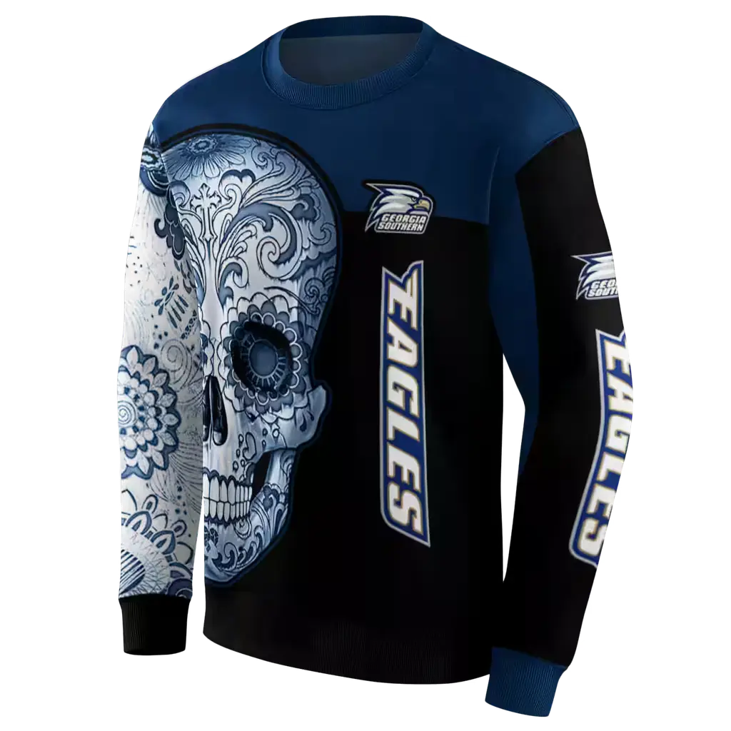 georgia southern eagles sugar skull blue black hoodie new arrival georgia southern eagles sugar skull blue black hoodie new arrival