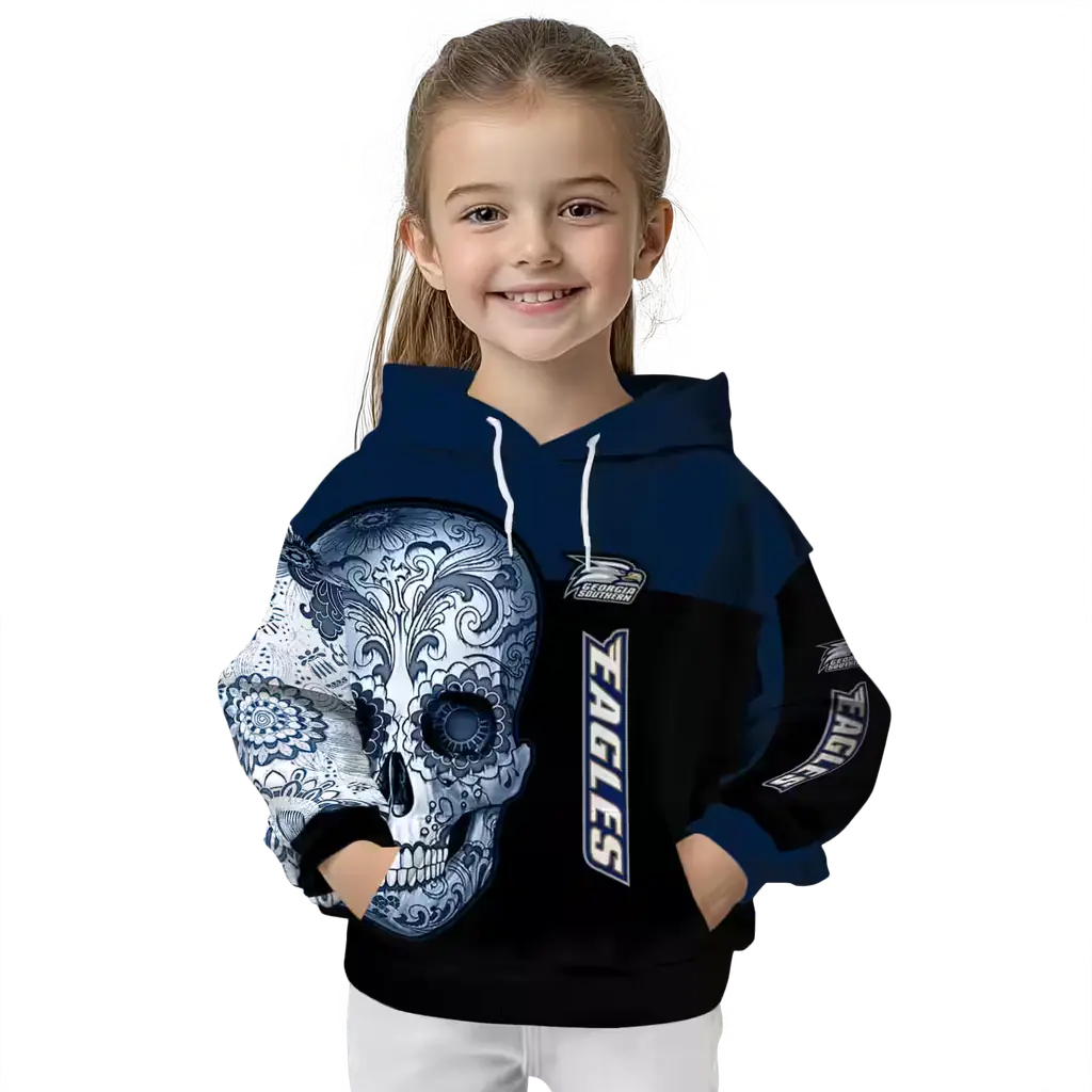 georgia southern eagles sugar skull blue black hoodie top rated georgia southern eagles sugar skull blue black hoodie top rated