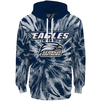georgia southern eagles tie dye pattern blue hoodie best selling