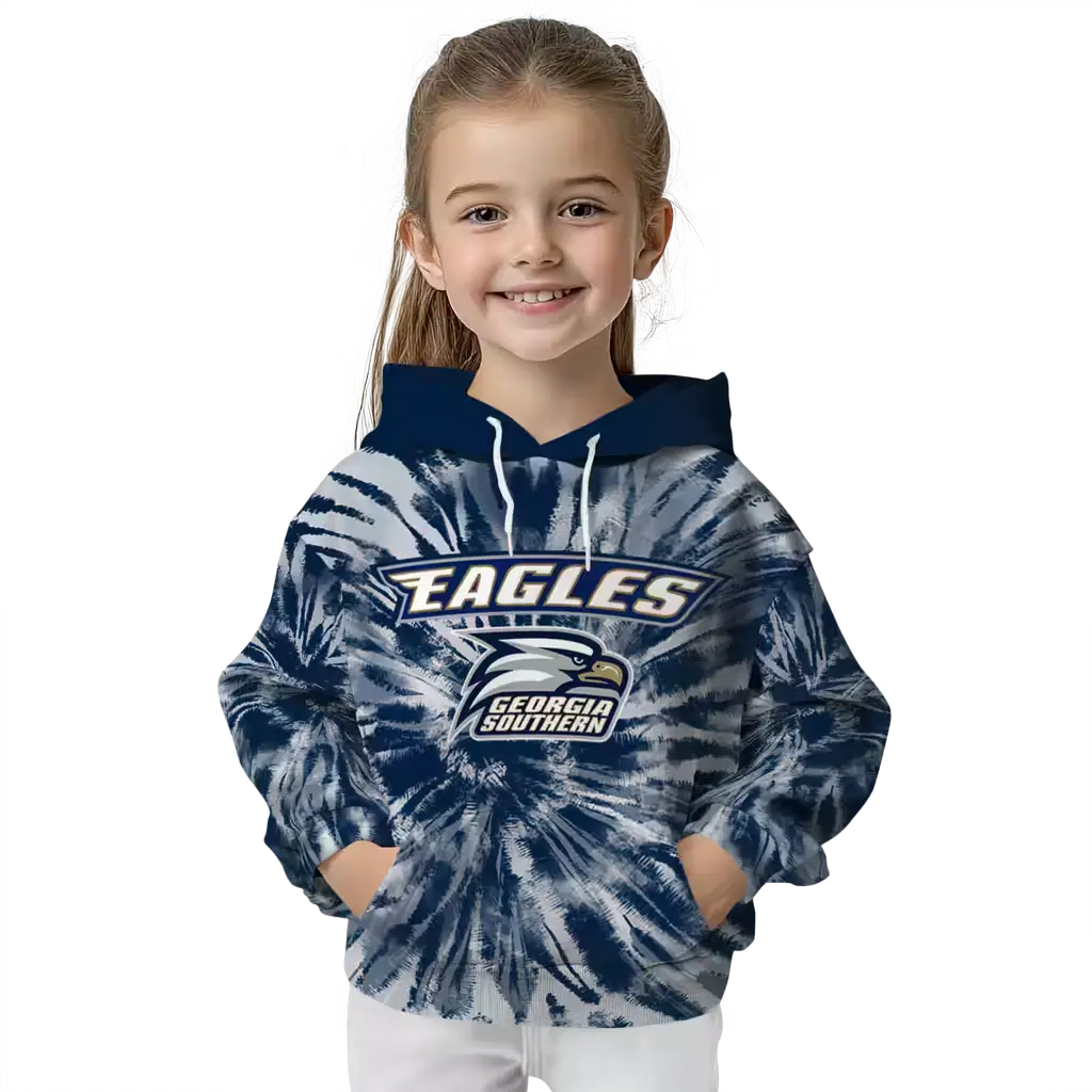 georgia southern eagles tie dye pattern blue hoodie top rated georgia southern eagles tie dye pattern blue hoodie top rated