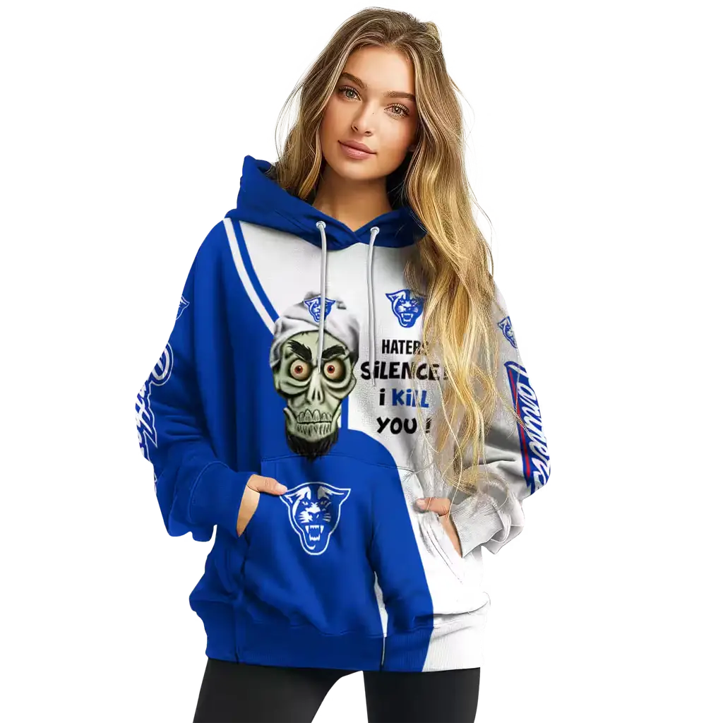 georgia state panthers achmed skull blue hoodie high quality georgia state panthers achmed skull blue hoodie high quality