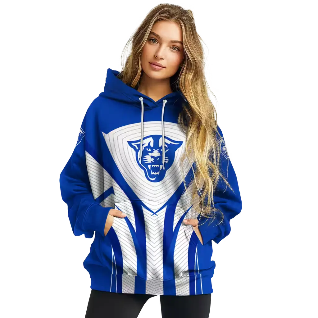 georgia state panthers concentric lines blue black hoodie high quality georgia state panthers concentric lines blue black hoodie high quality