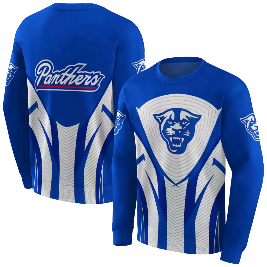 georgia state panthers concentric lines blue black hoodie premium grade georgia state panthers concentric lines blue black hoodie premium grade