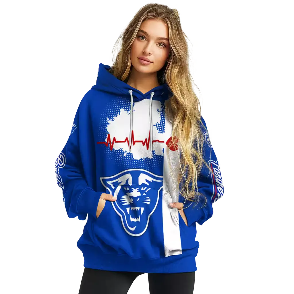 georgia state panthers football heartbeat blue hoodie high quality georgia state panthers football heartbeat blue hoodie high quality
