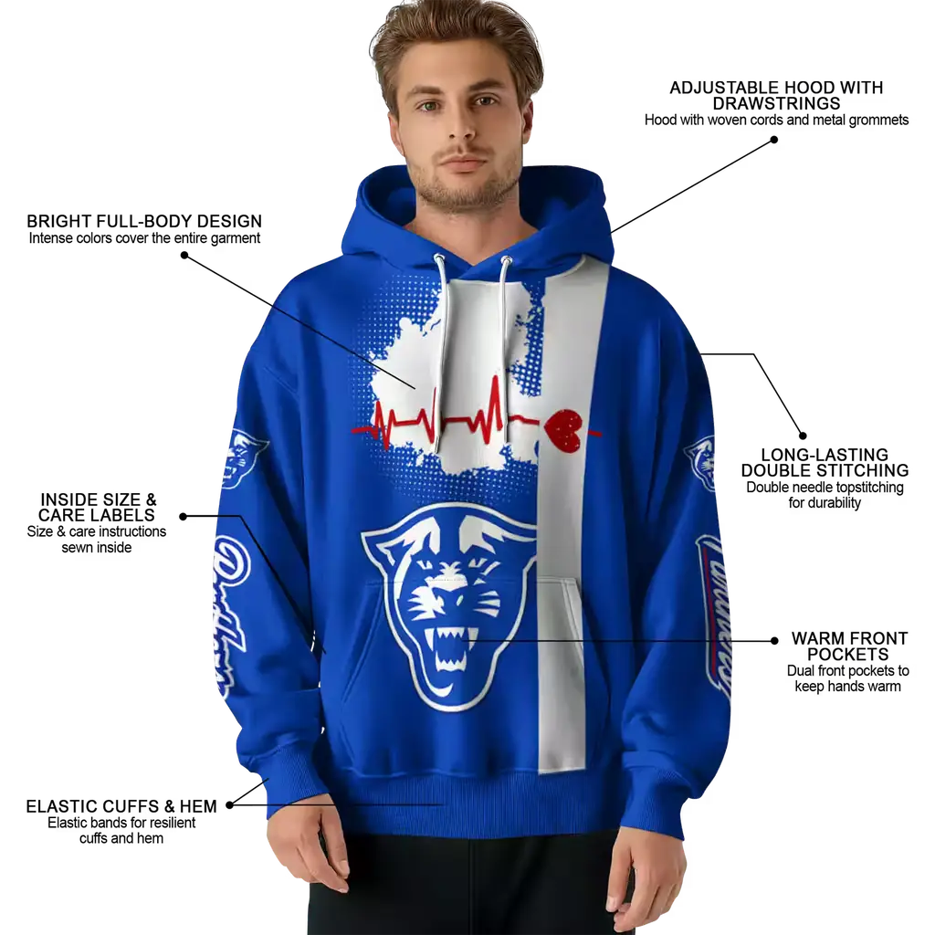 georgia state panthers football heartbeat blue hoodie latest model georgia state panthers football heartbeat blue hoodie latest model