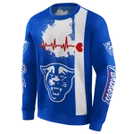 georgia state panthers football heartbeat blue hoodie best selling