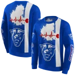 georgia state panthers football heartbeat blue hoodie best selling