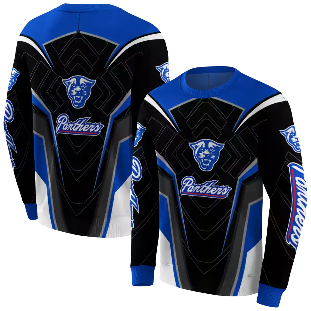 georgia state panthers futuristic pattern blue black hoodie premium grade georgia state panthers futuristic pattern blue black hoodie premium grade