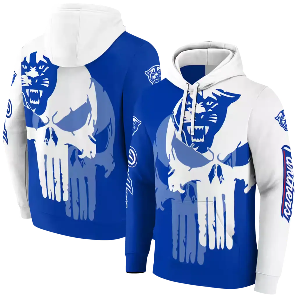 georgia state panthers graphic punisher blue white hoodie fashion forward georgia state panthers graphic punisher blue white hoodie fashion forward