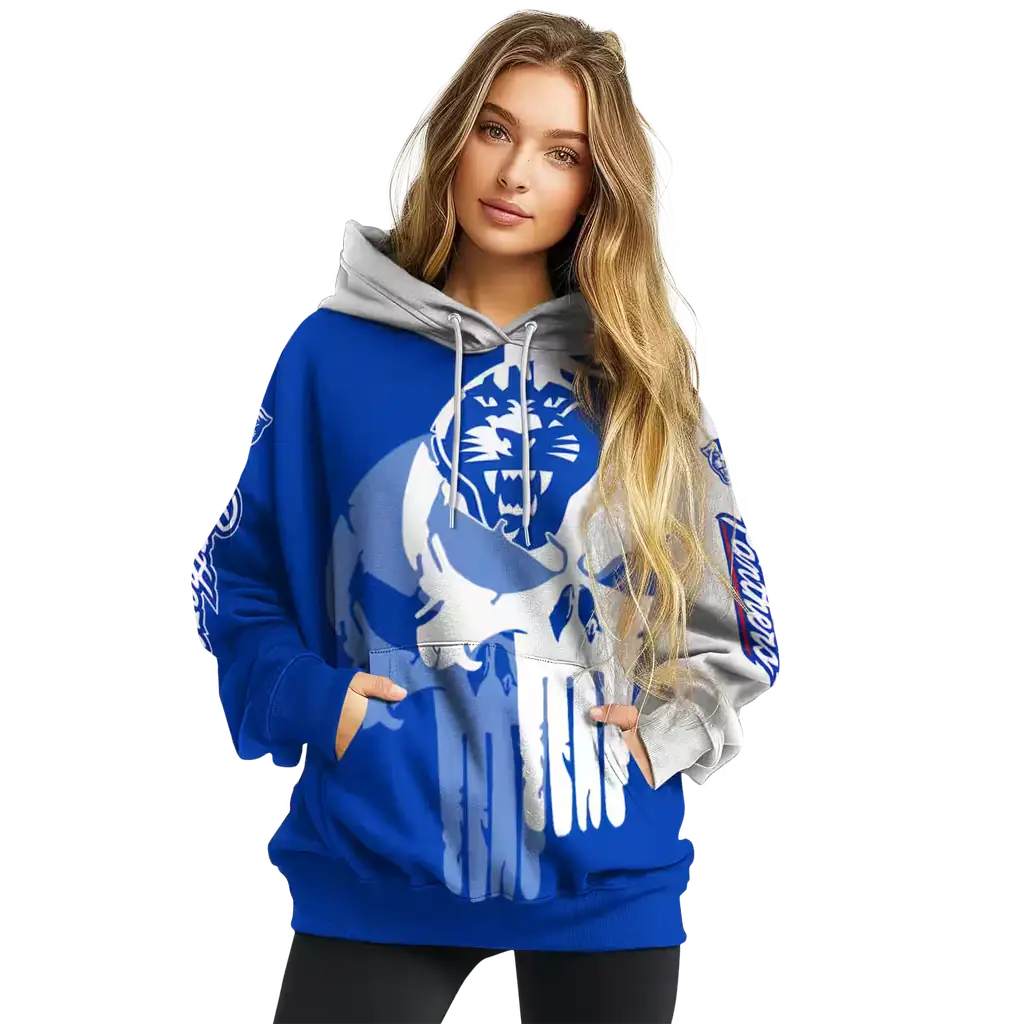 georgia state panthers graphic punisher blue white hoodie high quality georgia state panthers graphic punisher blue white hoodie high quality