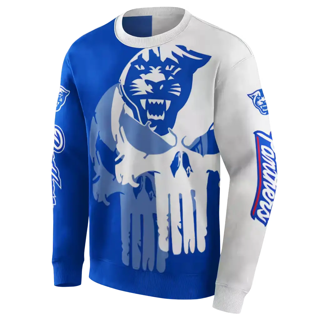 georgia state panthers graphic punisher blue white hoodie new arrival georgia state panthers graphic punisher blue white hoodie new arrival