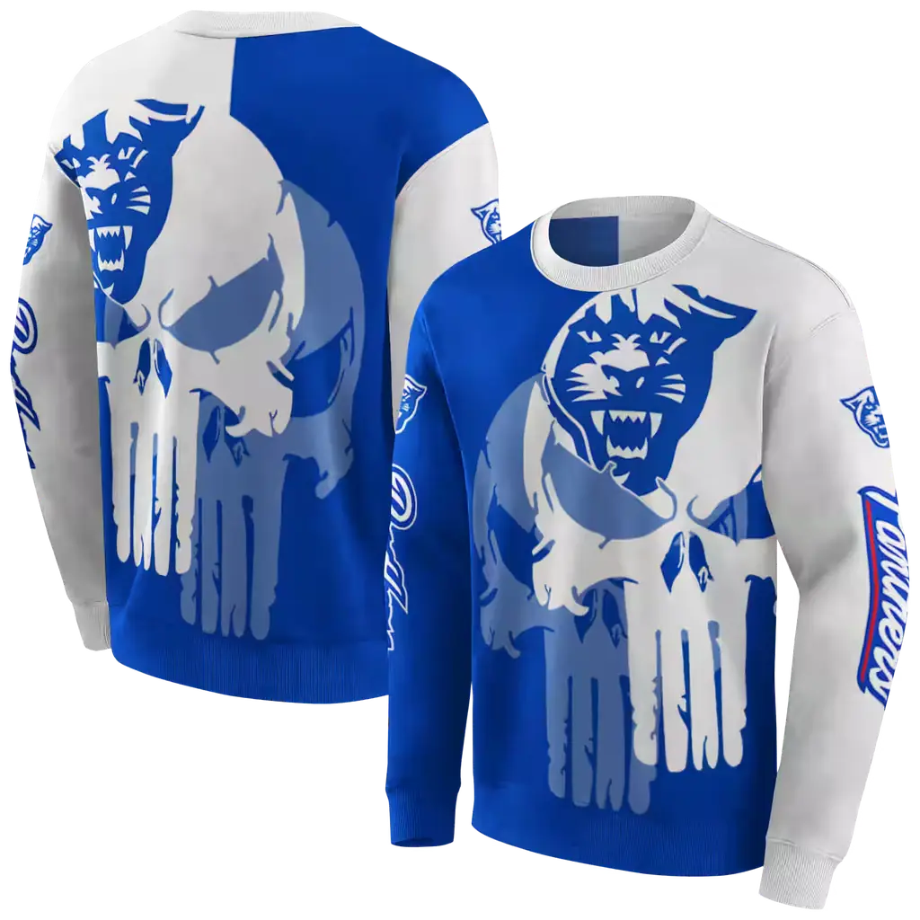 georgia state panthers graphic punisher blue white hoodie premium grade georgia state panthers graphic punisher blue white hoodie premium grade