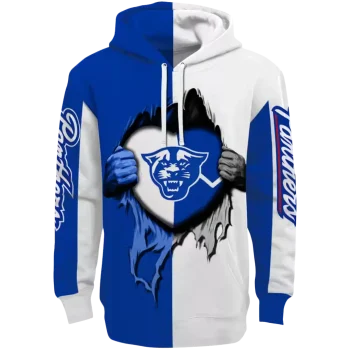 georgia state panthers heartbeat graphic blue hoodie best selling