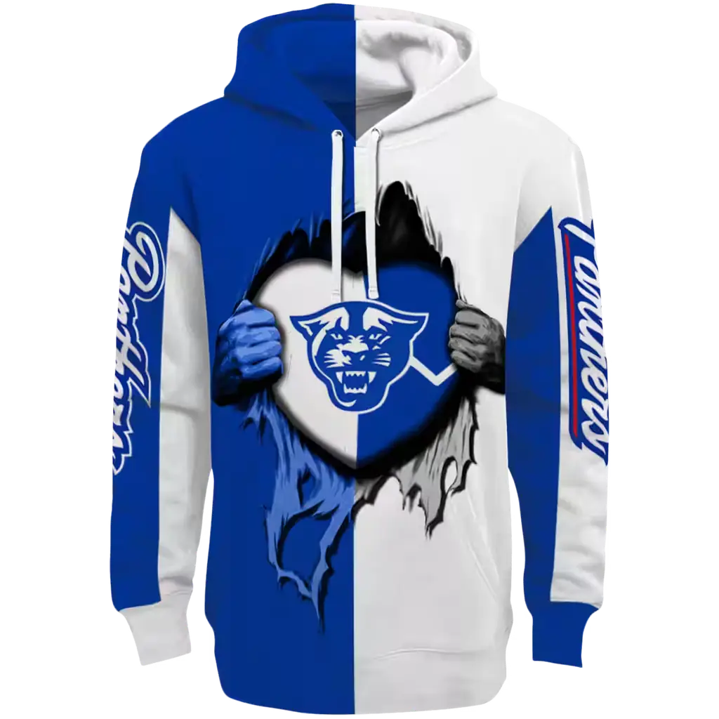 georgia state panthers heartbeat graphic blue hoodie best selling georgia state panthers heartbeat graphic blue hoodie best selling