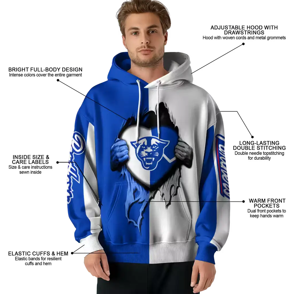 georgia state panthers heartbeat graphic blue hoodie latest model georgia state panthers heartbeat graphic blue hoodie latest model