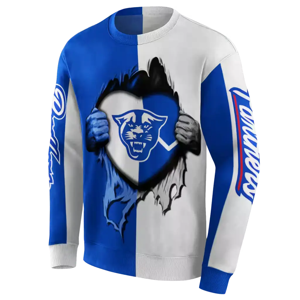 georgia state panthers heartbeat graphic blue hoodie new arrival georgia state panthers heartbeat graphic blue hoodie new arrival
