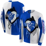 georgia state panthers heartbeat graphic blue hoodie best selling