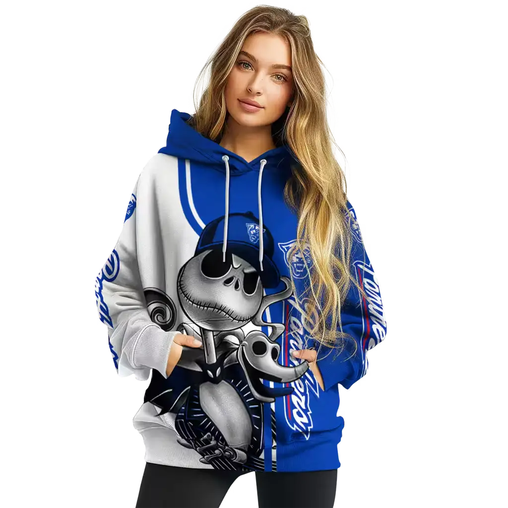 georgia state panthers jack skellington blue hoodie high quality georgia state panthers jack skellington blue hoodie high quality