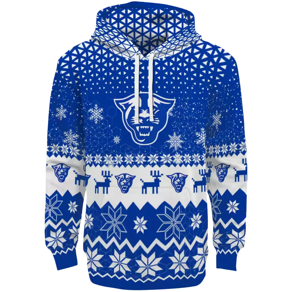 georgia state panthers reindeer motif blue hoodie best selling georgia state panthers reindeer motif blue hoodie best selling