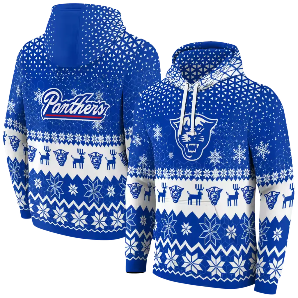 georgia state panthers reindeer motif blue hoodie fashion forward georgia state panthers reindeer motif blue hoodie fashion forward