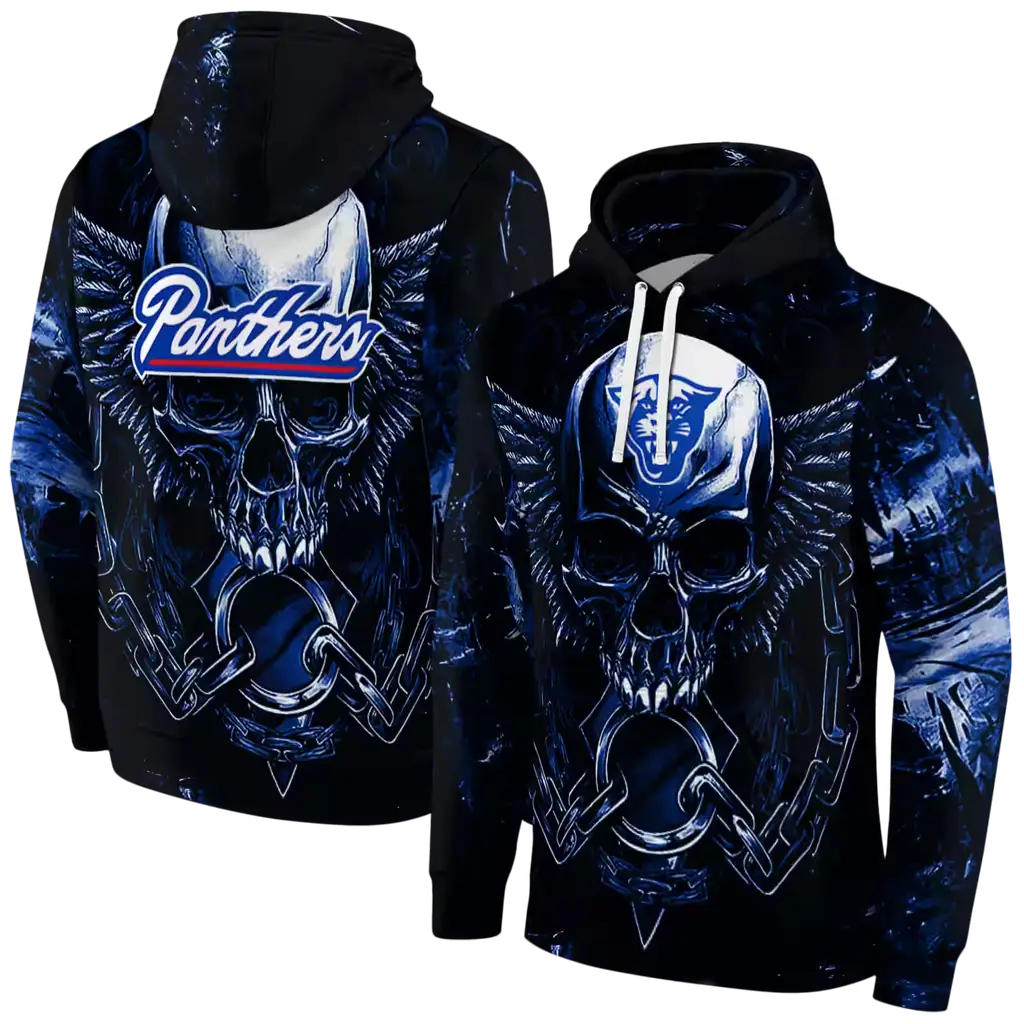 georgia state panthers skull artwork blue black hoodie fashion forward georgia state panthers skull artwork blue black hoodie fashion forward
