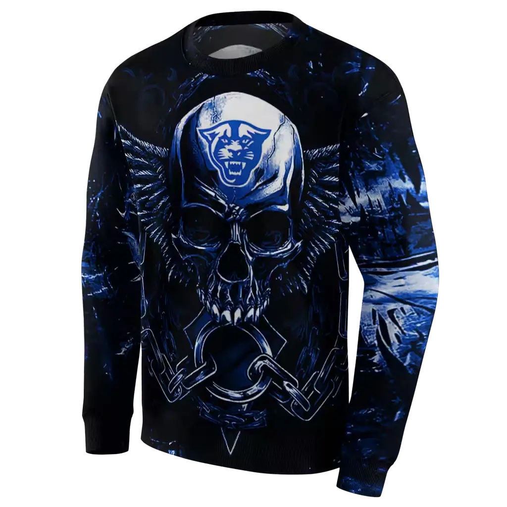 georgia state panthers skull artwork blue black hoodie new arrival georgia state panthers skull artwork blue black hoodie new arrival