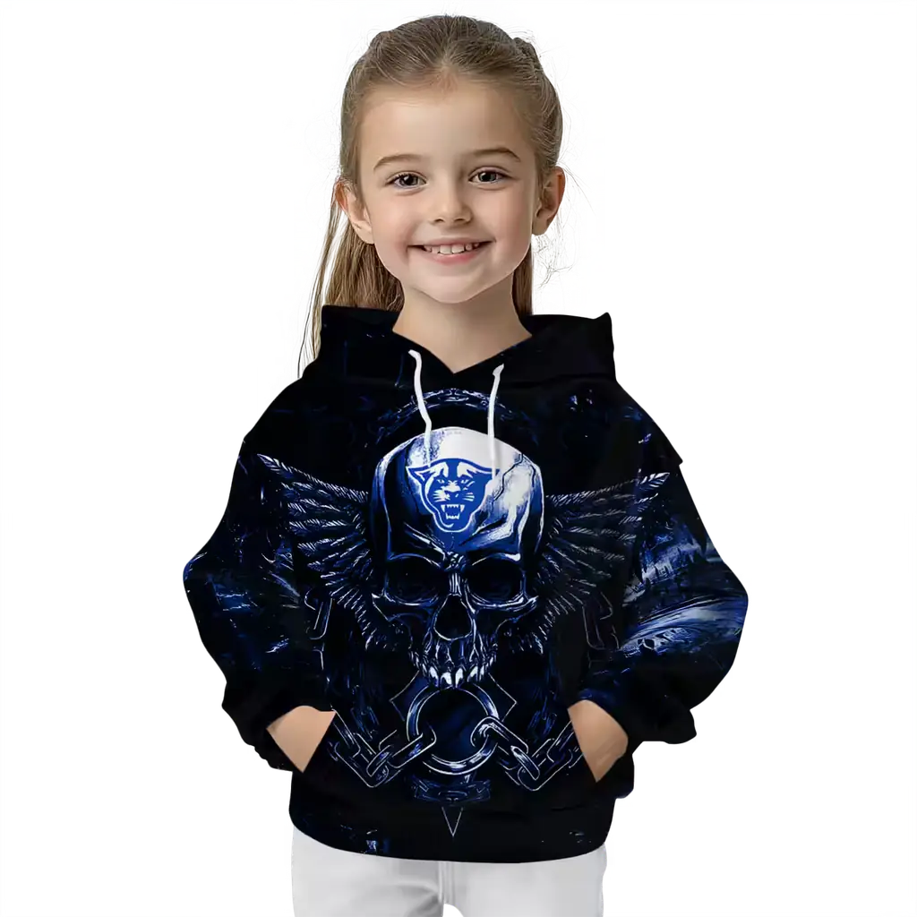 georgia state panthers skull artwork blue black hoodie top rated georgia state panthers skull artwork blue black hoodie top rated