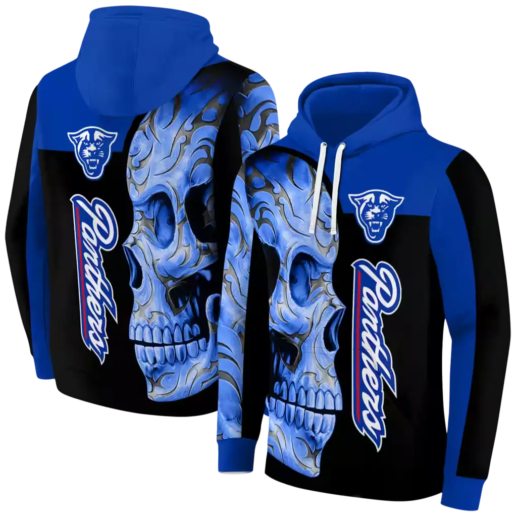 georgia state panthers skull motif blue black hoodie fashion forward georgia state panthers skull motif blue black hoodie fashion forward