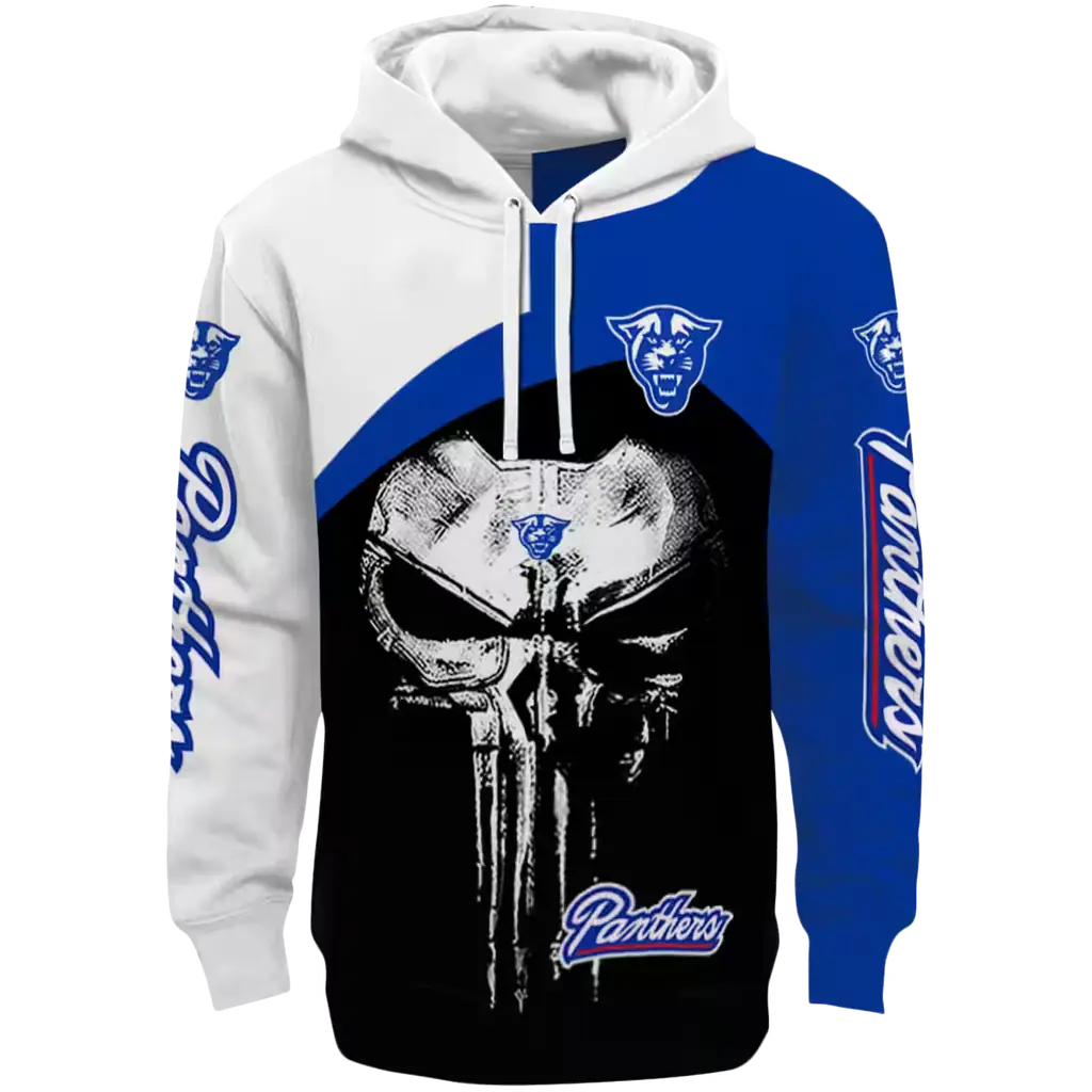 georgia state panthers skull punisher white black hoodie best selling georgia state panthers skull punisher white black hoodie best selling