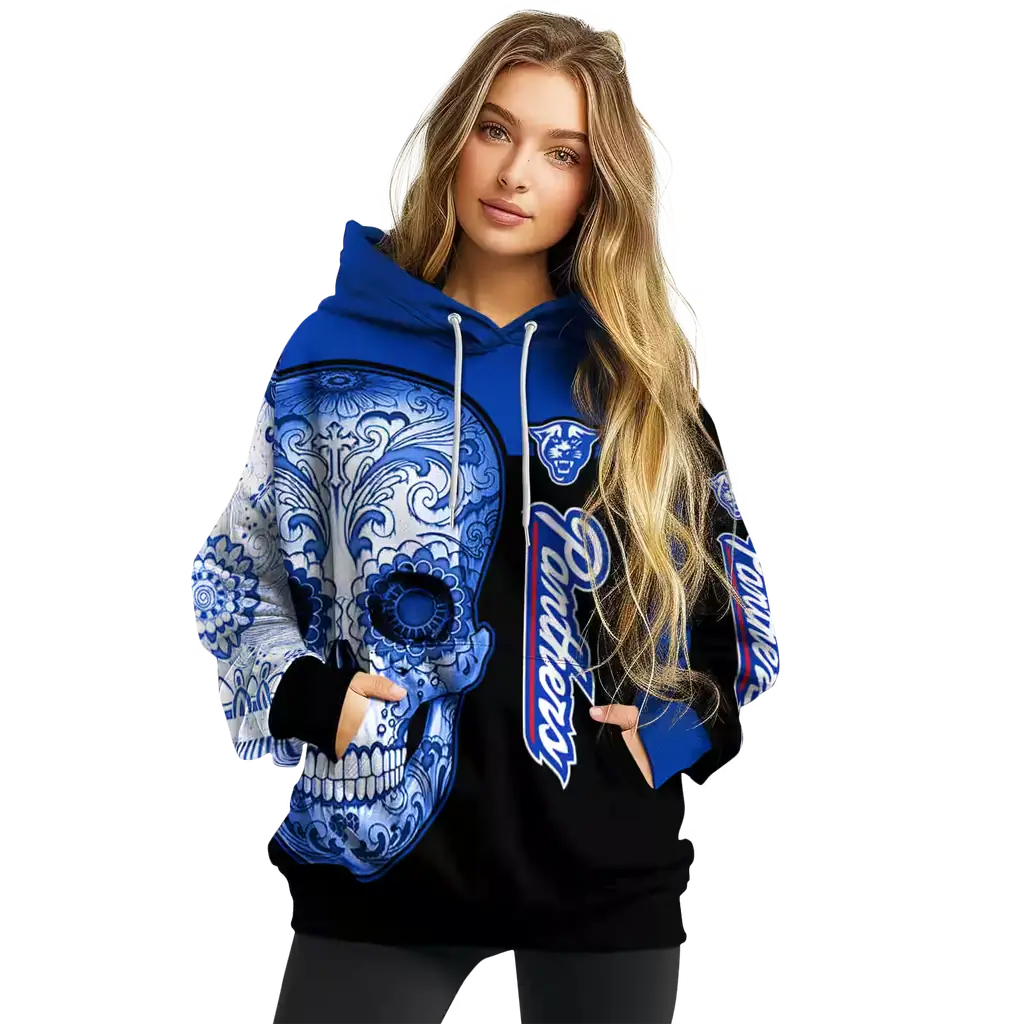 georgia state panthers sugar skull blue black hoodie high quality georgia state panthers sugar skull blue black hoodie high quality