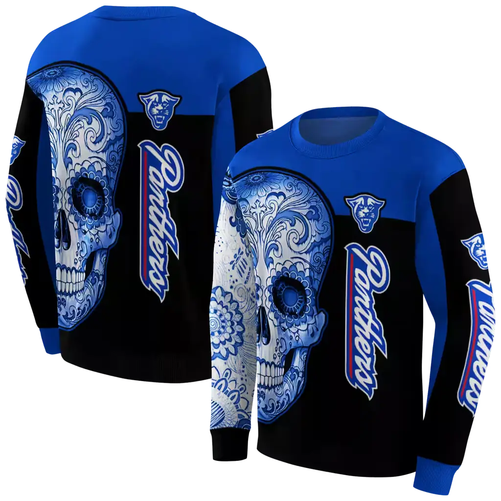 georgia state panthers sugar skull blue black hoodie premium grade georgia state panthers sugar skull blue black hoodie premium grade