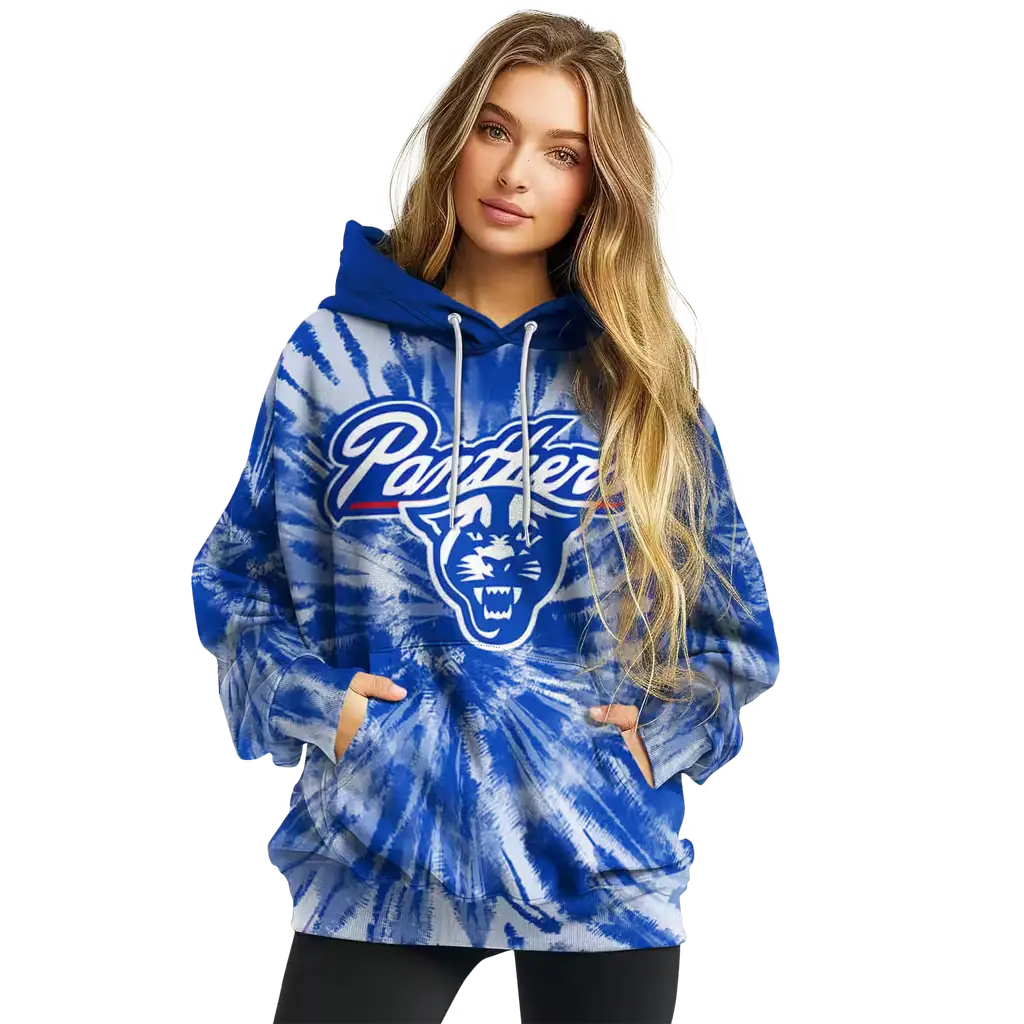 georgia state panthers tie dye pattern blue hoodie high quality georgia state panthers tie dye pattern blue hoodie high quality