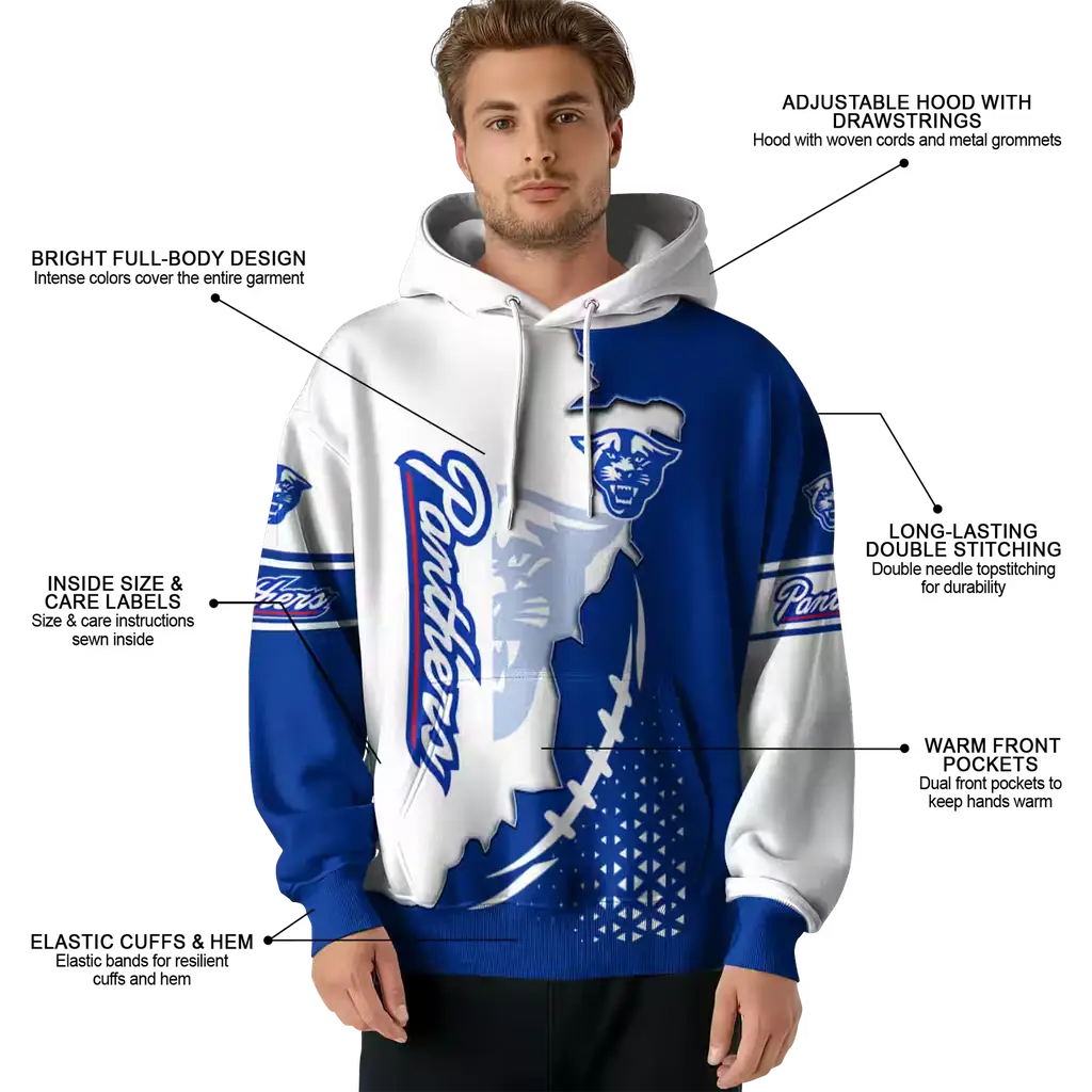 georgia state panthers triangular pattern blue white hoodie latest model georgia state panthers triangular pattern blue white hoodie latest model