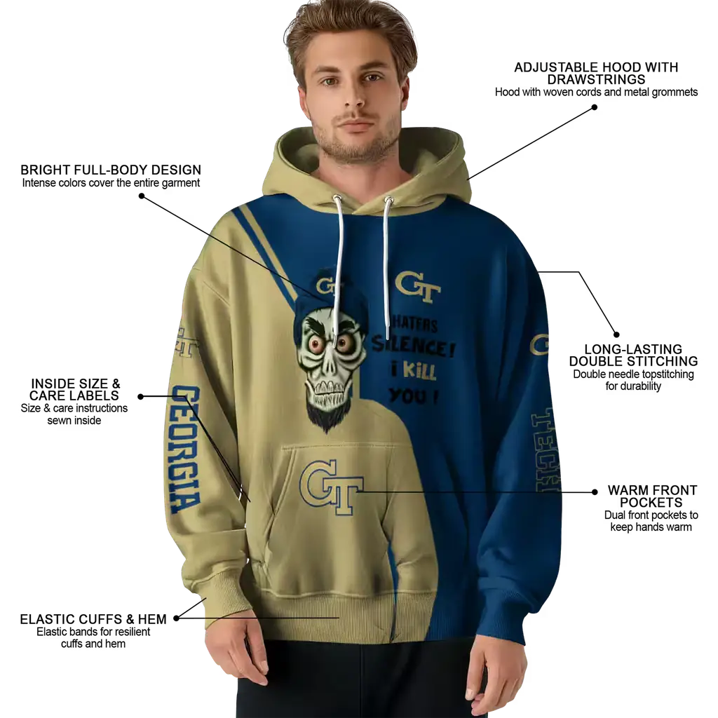 georgia tech yellow jackets achmed skull gold hoodie latest model georgia tech yellow jackets achmed skull gold hoodie latest model