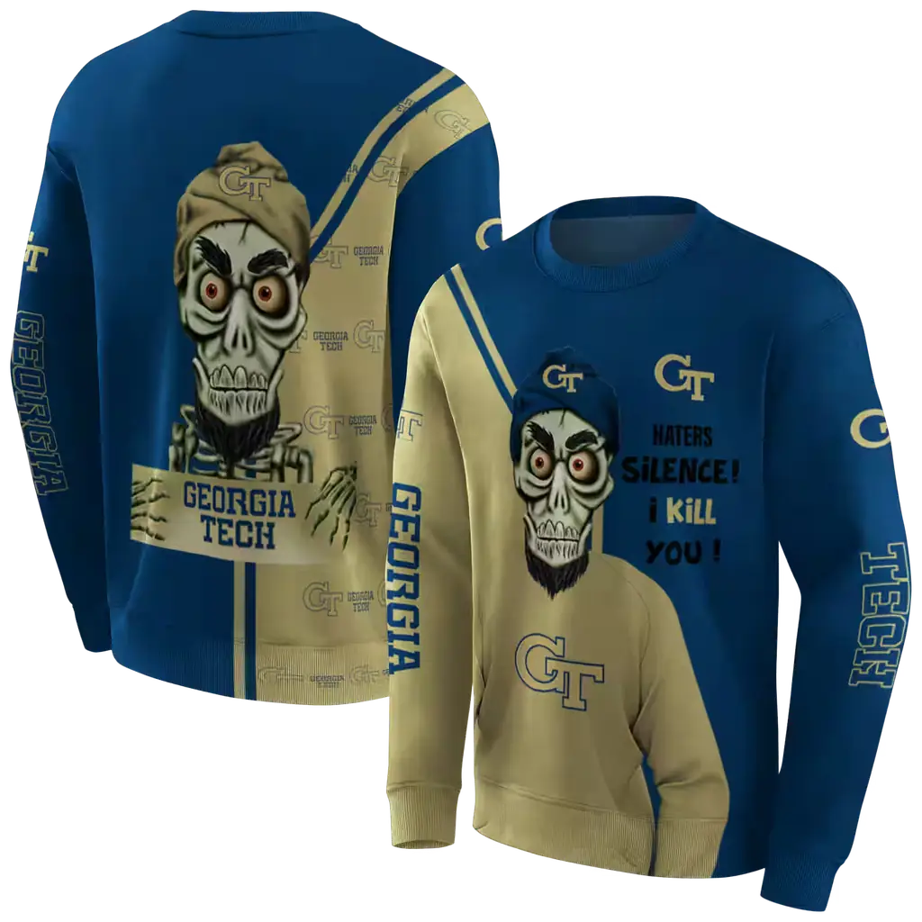 georgia tech yellow jackets achmed skull gold hoodie premium grade georgia tech yellow jackets achmed skull gold hoodie premium grade