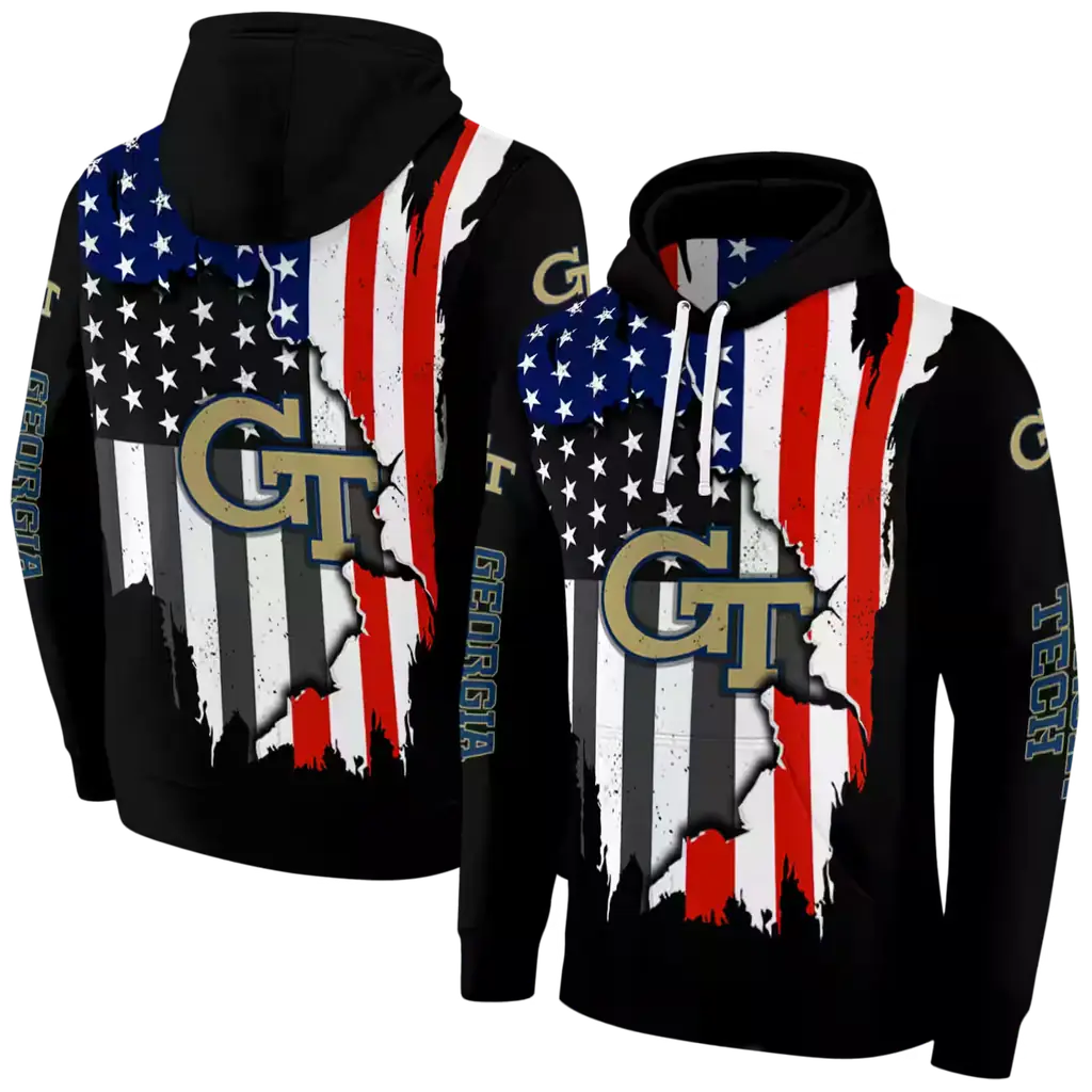 georgia tech yellow jackets american pride black hoodie fashion forward georgia tech yellow jackets american pride black hoodie fashion forward