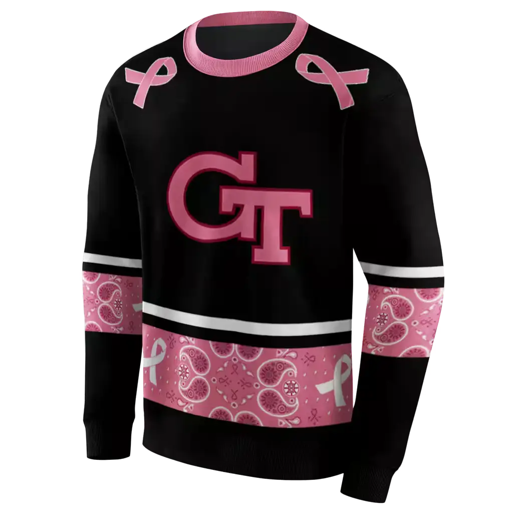 georgia tech yellow jackets awareness ribbon black pink hoodie new arrival georgia tech yellow jackets awareness ribbon black pink hoodie new arrival