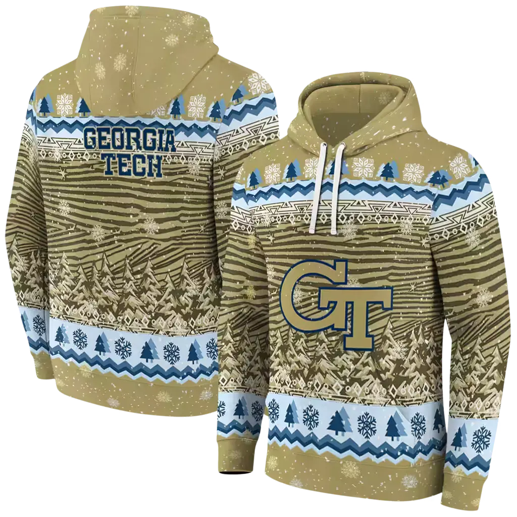 georgia tech yellow jackets christmas trees gold hoodie fashion forward georgia tech yellow jackets christmas trees gold hoodie fashion forward