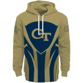 georgia tech yellow jackets concentric lines gold black hoodie best selling