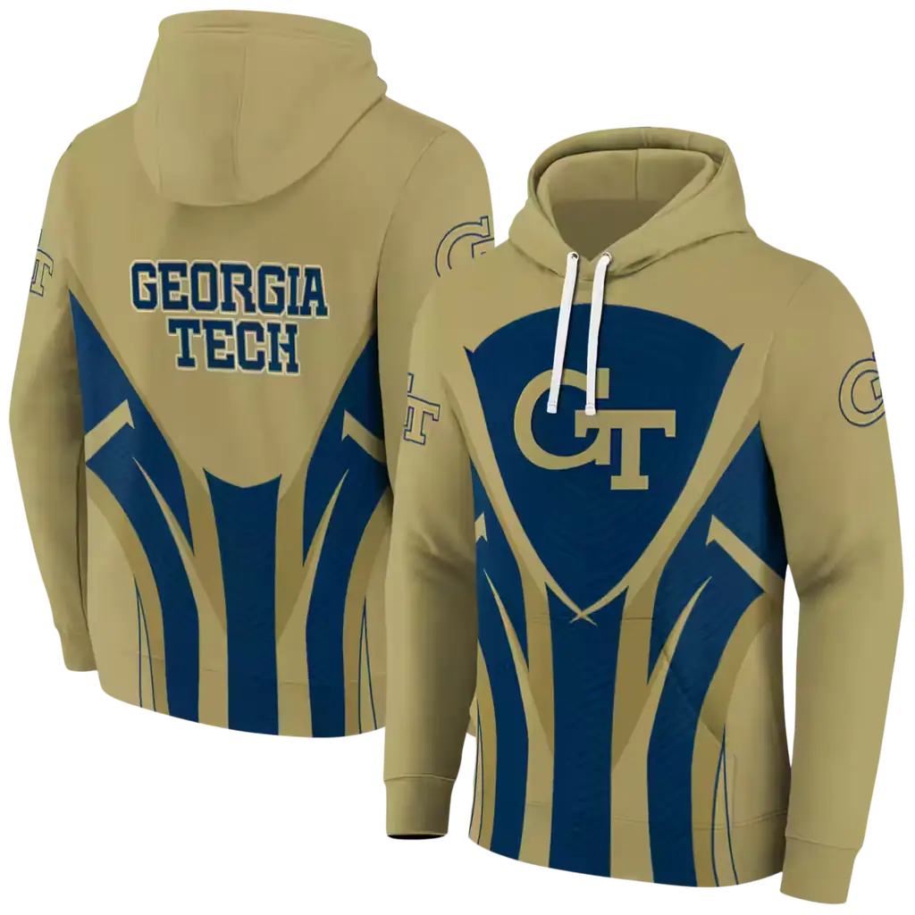 georgia tech yellow jackets concentric lines gold black hoodie fashion forward georgia tech yellow jackets concentric lines gold black hoodie fashion forward