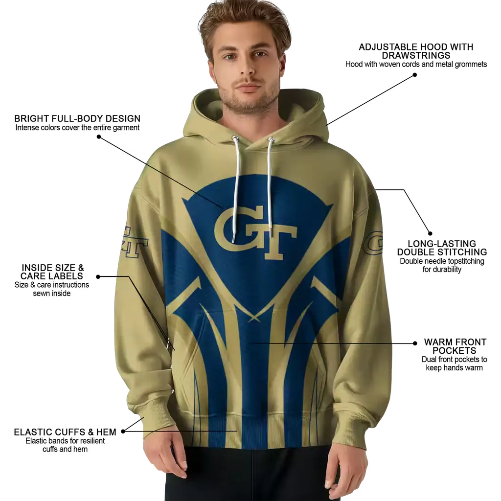 georgia tech yellow jackets concentric lines gold black hoodie latest model georgia tech yellow jackets concentric lines gold black hoodie latest model