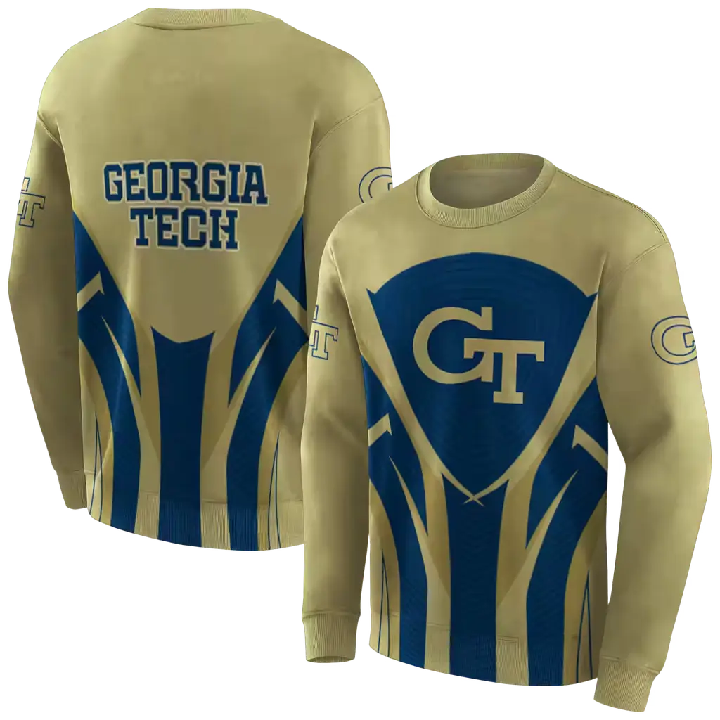 georgia tech yellow jackets concentric lines gold black hoodie premium grade georgia tech yellow jackets concentric lines gold black hoodie premium grade