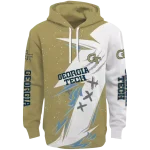 georgia tech yellow jackets dynamic slash gold white hoodie best selling