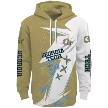 georgia tech yellow jackets dynamic slash gold white hoodie best selling