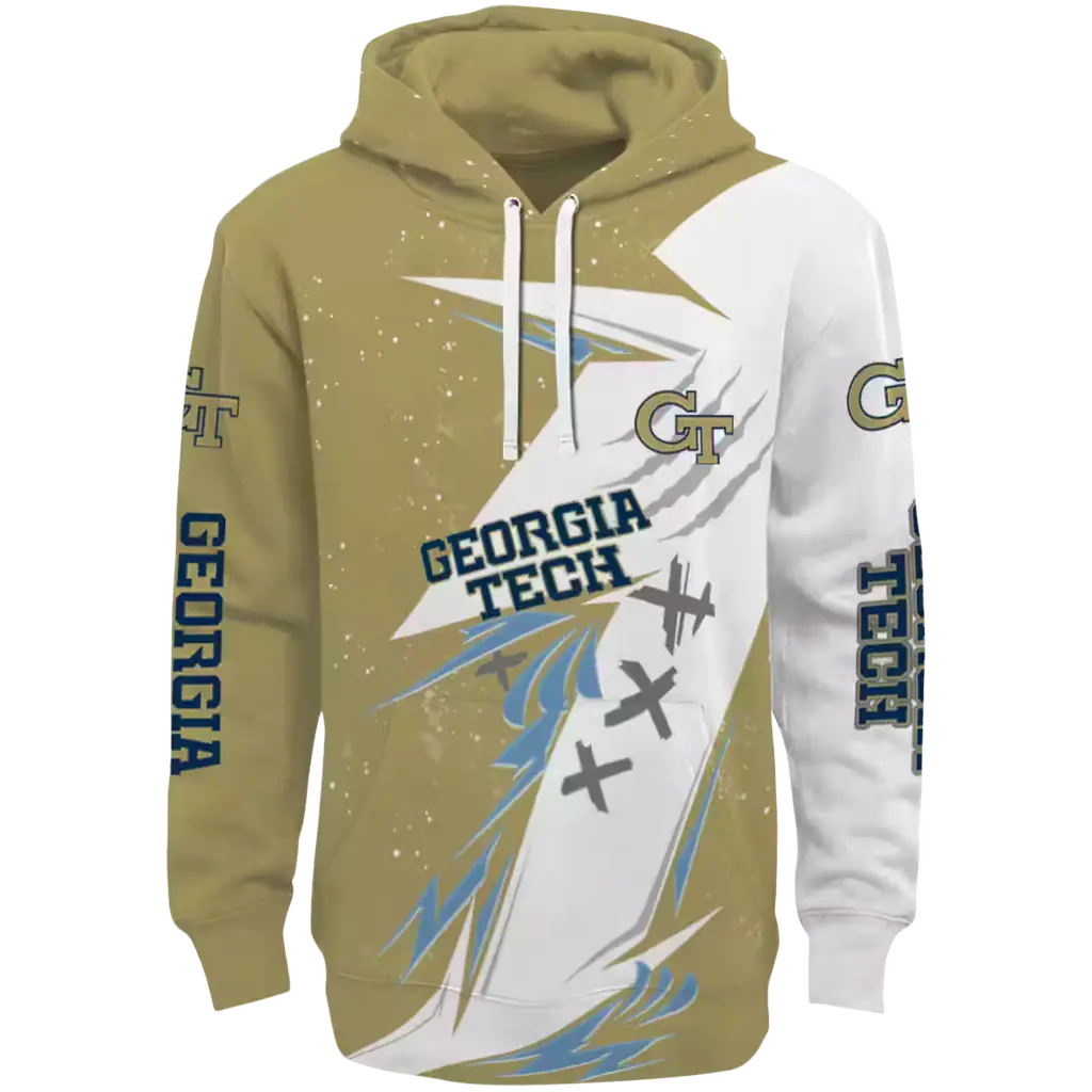 georgia tech yellow jackets dynamic slash gold white hoodie best selling georgia tech yellow jackets dynamic slash gold white hoodie best selling