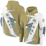 georgia tech yellow jackets dynamic slash gold white hoodie best selling