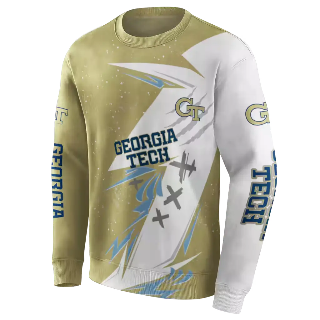 georgia tech yellow jackets dynamic slash gold white hoodie new arrival georgia tech yellow jackets dynamic slash gold white hoodie new arrival
