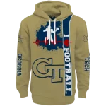 georgia tech yellow jackets football heartbeat gold hoodie best selling