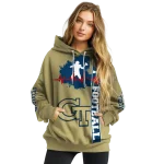 georgia tech yellow jackets football heartbeat gold hoodie best selling