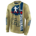 georgia tech yellow jackets football heartbeat gold hoodie best selling